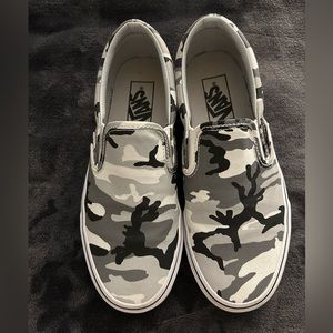 Black/Gray Camo Slip On Vans